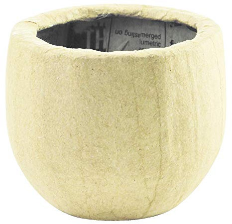 Décopatch HD042O - Un support en papier brun mâché 8X8X6 cm, Cache pot rond