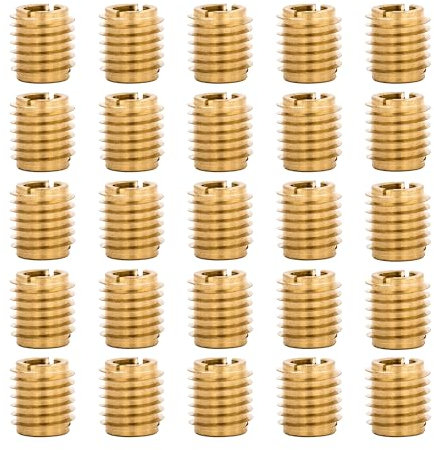 E-Z LOK Lot de 25 inserts filetés 400-4, laiton, filetage de couteau, filetage interne 6,35 mm - 20, longueur 1,35 cm