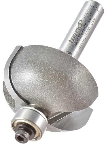 Trend Bearing Guided Cove Router Cutter, 9.5mm Radius, 1/4 Inch Shank | Precision Tungsten Carbide Tipped Cutter With Two Bearings For Smooth Guided Cove Routing, 46/270X1/4TC