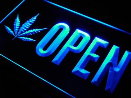 ADVPRO j791-b Open Marijuana Hemp Leaf High Life Light Sign Barlicht Neonlicht Lichtwerbung