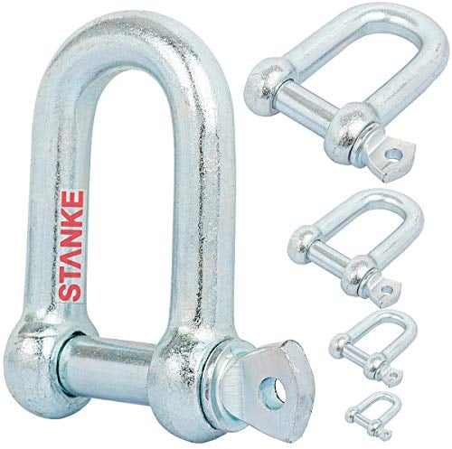 Seilwerk STANKE 10x Manille droite en acier galvanisé 12mm, manille de levage zingué