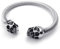 KONOV Schmuck Herren Armband – Gothic Totenkopf Manschettenknöpfe – Edelstahl Fantaisie Kette von Hand – Farbe Silber – mit Geschenktasche