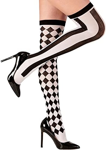 W WIDMANN MILANO Party Fashion 30005 - Overknees Strümpfe Zirkus, 70 DEN, Harlekin, Karneval, Mottoparty