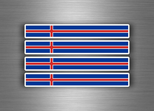 Akachafactory 4 x selbstklebend Sticker Auto Moto Stripes Flagge Tuning Island Isländer