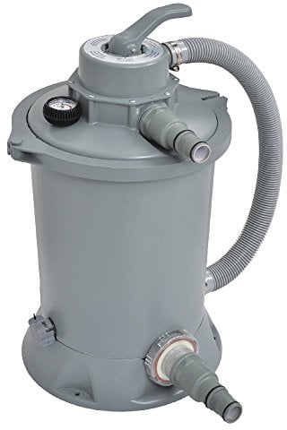Jilong Filtre à Sable Piscine Pompe 800 –, Pompe avec Couteaux, 6 Voies Valve, 3028 L/H Pression, Gris, 37 x 37 x 43 cm, 290729de