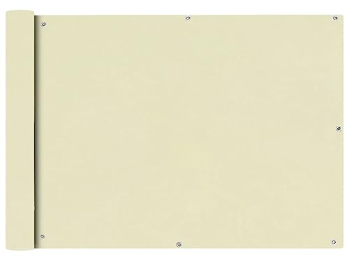 vidaXL Balkon Sichtschutz 75x400cm Creme Balkonverkleidung Balkonbespannung