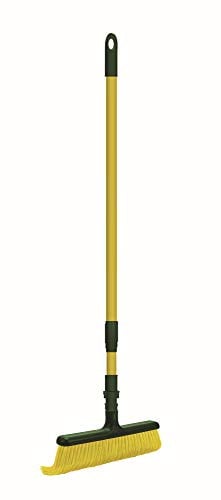 florasun Escoba para garras con mango telescópico, 40 cm de ancho, longitud del mango extendido 1,4 m, escoba larga con cerdas curvas, escoba ajustable para exteriores