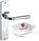 Beschläge Hamburg | Türgriff Türbeschlag | EMILY ART 70-09 MPC PZ | Türklinke mit Profilzylinder Langschild 45 x 235 mm für Zimmertüren | Drückergarnitur/Türdrücker für Innentüren | in Chrom poliert