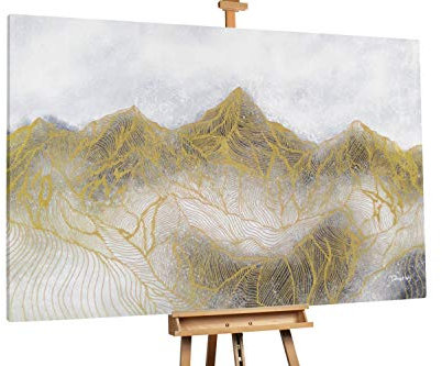 KunstLoft® XXL Gemälde 'In den Bergen' 180x120cm | original handgemalte Bilder | Figurative Abstraktion Beige | Leinwand-Bild Ölgemälde einteilig groß | Modernes Kunst Ölbild