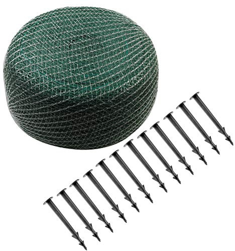 Meister Laubschutznetz 5 x 4 m - grün - 20 x 20 mm Maschenweite - Inklusive Erdanker - Robustes Gewebe - Witterungs- & UV-beständig / Netzabdeckung für Gartenteich & Pool / Teichnetz / 9961550