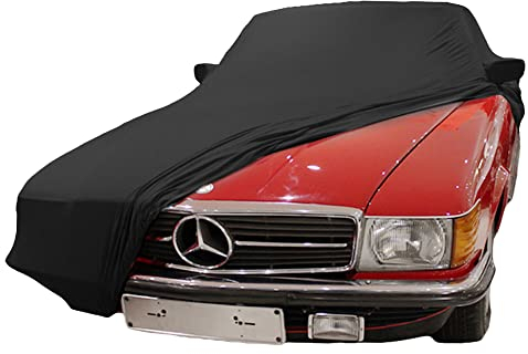 Star Cover Indoor Autoabdeckung kompatibel mit Mercedes-Benz R107 SL mit Spiegeltaschen SUPER Soft Stretch