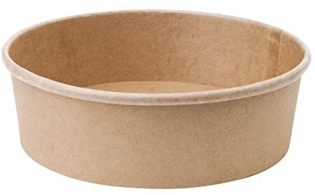 Fiesta Green Round Salad Bowls 750 ml / 26 oz (Pack of 300), Kraft Brown, Takeaway Food Bowls, Takeaway Food Containers, Compostable BS EN13432 Accredited, Lids (FB199) Sold Separately, FB197