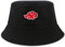 Roffatide Anime Rot Wolke Fischerhüte Bestickter Hut Angelhut Reversible Double Side Wear Baumwolle Sonnenhut Schwarz