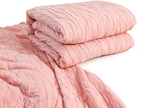 Sunveno Coperta per bambini, double-face, in tessuto modale traspirante delicato sulla pelle, in fibra calda, reversibile, lavabile in lavatrice, trapunta per bambini (rosa, 110 x 140 cm)