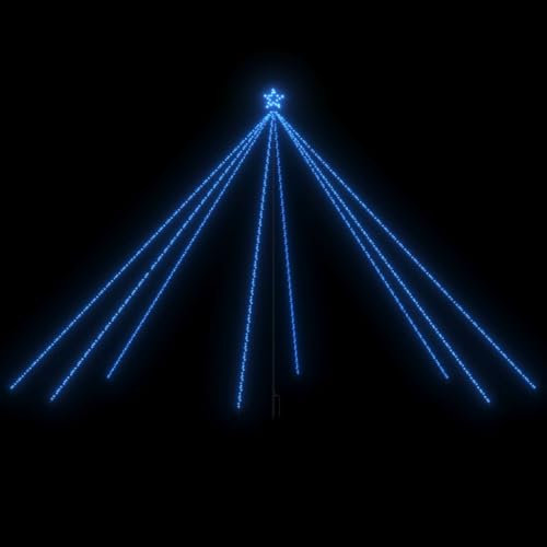 vidaXL LED árbol de Navidad Interior y Exterior 800 LED Azul 5 m, Árbol de Navidad LED, Luces de árbol de Cascada de Navidad, Luces de árbol de Cascada de Navidad