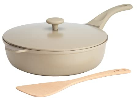 Goodful All-in-One Pan, Multilayer Nonstick, High-Performance Cast Construction, Multipurpose Design Replaces Multiple Pots and Pans, Dishwasher Safe Cookware, 11-Inch, 4.4-Quart Capacity, Stone