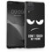 kwmobile Hülle kompatibel mit Samsung Galaxy A12 - Handyhülle Silikon Case - Don't Touch My Phone Weiß Schwarz