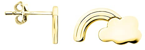 SOFIA MILANI - Damen Ohrringe 925 Silber - vergoldet/golden - Wolken Regenbogen Ohrstecker - E1210