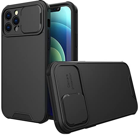Coque de Protection pour Appareil Photo 2 en 1 pour iPhone 13 11 12 Pro Max X XS XR 7 8 Plus SE2 Lentille Antichoc de Luxe Push Pull Back Cover, Noir, pour iPhone XR