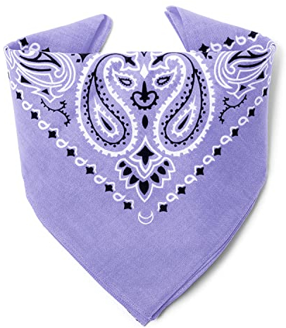 Karl Loven - Flieder Bandana - Paisleymuster - 100% Baumwolle - Dicker Stoff - 20 Exklusivfarben
