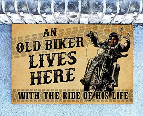 N/A Fußmatte innen fussmatte außenAn Old Biker Lives Here Design Fußmatte Home Decor deko Wohnzimmer