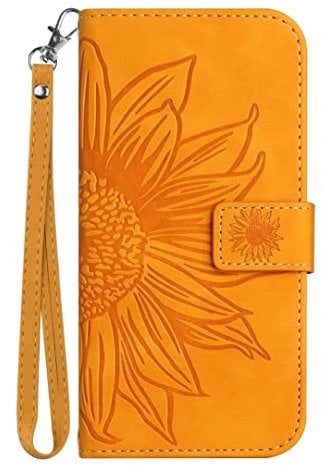 KRjcsfhy for Samsung Galaxy A20e Case with Card Holder, Sunflower Magnetic Back Flip Case for Samsung Galaxy A20e Wallet Case for Women, Protective Case Phone Case for Samsung Galaxy A20e yellow