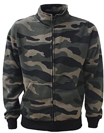 ROCK-IT Apparel I Giacca Casual da Uomo Senza Cappuccio I Pullover di Alta qualità con Zip e Colletto rialzato I Giacca di Alta qualità [Taglie S-5XL] I Verde Mimetico S