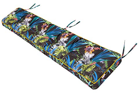 Bankauflage für Gartenbank, Polsterauflage, Sitzkissen, Bankkissen, Bankpolster mit 8 cm Dicke Polsterung, Auflage für Bänke, Made in EU - 150x40 cm - Bunte Blätter