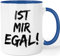 Tasse mit Spruch - Ist mir egal - lustige Bürotasse Arbeitskollegen - Sarkasmus Sprüche Tasse Farbe: Blau