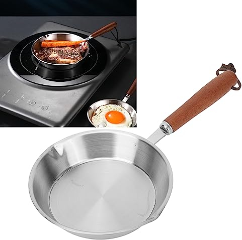 Mini Fry Pan, Uniform Heating Stainless Steel Multiple Use Frying Pan, 12cm Induction Frying Pan, Non Stick for Induction Cooker for Restaurant (12CM)