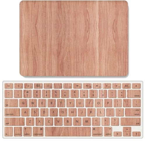 JZ Wood Grain Fall Für MacBook Air 15 with M2 (Models: A2941) Hartschalenkoffer mit Keyboard Cover Set - B