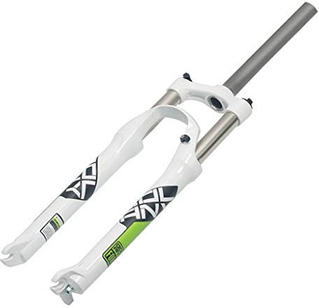 KANGXYSQ 26 27,5 29 MTB Radfahren Federgabel 1-1/8 Federweg 110 mm Mechanisches System Aluminiumlegierung - Schwarz & Weiß (Color : Bianco, Size : 26INCH)