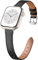 CeMiKa Cinturini Sottili Pelle Compatibile con Cinturino Apple Watch 38mm 40mm 41mm, Cinturino Ricambio Vera Pelle Sottile per Apple Watch SE/iWatch Series 10 9 8 7 6 5 4 3, Donne Uomini, Nero/Argento