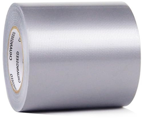 CHUANGSEED rubans adhésifs en toile resistant grey 100mm x 50m, gaffer large argenté,ruban adhésif americain de réparation d'étanchéité,heavy duty duct tape slive,fixation,Réparation de tentes