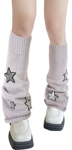 XEPST Star Leg Warmers Kawaii Flared Leg Warmers for Girls Goth Accessories Harajuku Japanese Boot Socks Women's Knee High Socks