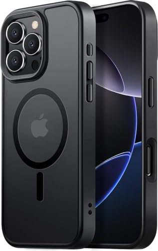 Gudoorla für iPhone 16 Pro Handyhülle [Kompatibel mit Mag Safe] 12FT Military Shockproof Protection für iPhone 16 Pro Case, Mattschwarz