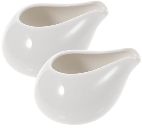 MOTHNUR 2 Stück Saucieren Aus Weißer Keramik 240 Ml Ohne Griff Praktische Soßenhalter Für Salatdressings Und Warme Saucen Westlicher Stil Für Zuhause Und Gastronomie