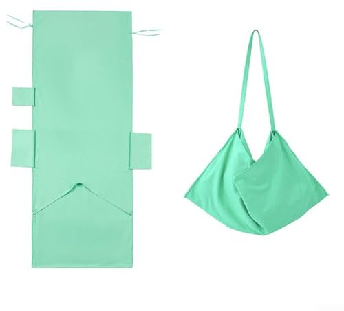 Vilgftyiet Mikrofaser-Strandkorb-Bezug mit rutschfestem Design, weiches Material und Seitentaschen zur Aufbewahrung von wichtigen Gegenständen beim Entspannen am Wasser (Grün-Minzgrün)