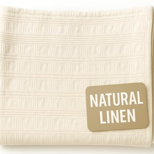 LINEN WORLD Drap de bain pur et naturel en lin et coton – Mélange de lin naturel, doux et à séchage rapide, très absorbant, style hôtel, qualité spa pour les peaux sensibles