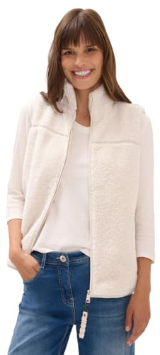 CECIL Damen 2200553 Kurze Weste, Teddy Vanilla White, M