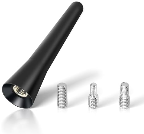 TUOLNK 6.5cm Mini Car Radio Aerial Antenna Replacement, Small Short AM/FM Aerial Accessories for SUV,Trucks, with Screws M4 M5 M6