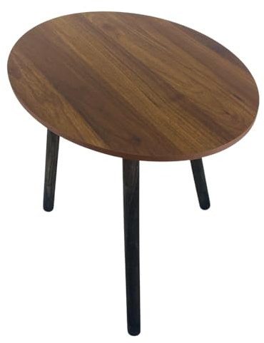 Tavolino Ovale, Tavolino da caffè per soggiorno, Tavolino basso per soggiorno, con Gambe in Legno, Stile Scandinavo, per Salotto Camera da Letto, Tavolo in Legno Naturale, H39 x 46 x 34 cm (Marrone)