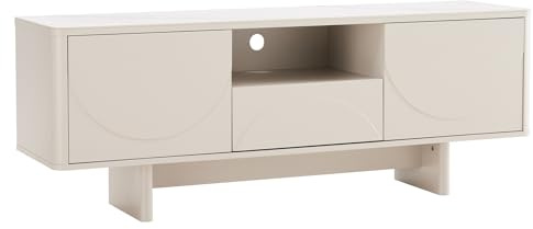 Riess Ambiente TV-Board Savoy - 150cm - weiß - Keramik mit Schublade | Kabelöffnung, Schubladen, pflegeleichte Oberfläche, edle Optik, lackierte Oberfläche, Marmor-Details