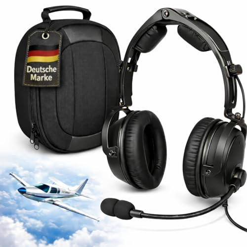 Aviator Skylence ANR Aviation Headset mit Bluetooth – Aktive Geräuschunterdrückung, Pilot Headset für Flugzeug & Simulator, Noise Cancelling Kopfhörer mit Mikrofon, AUX Eingang, Komfort Ohrpolster