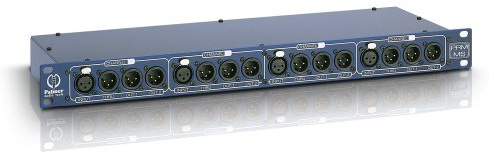 Palmer PRMMS - Mikrofon-Splitter Box, 4-Kanal, blau