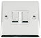 Light Switch 2 Gang Polished Chrome - Classic - White Insert Metal Rocker Switches - 10A Double 2 Way