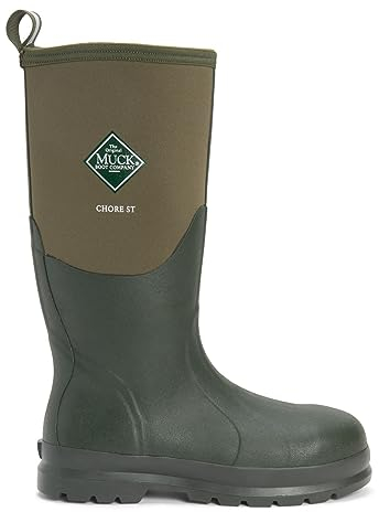 Muck Boots Unisex Chore Classic Hi Steel Cap Safety Waterproof Wellington, Moss, 11