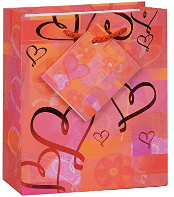 Jumbo Valentinstag Geschenktüte Leuchtende Herzen Small mehrfarbig