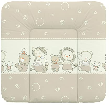 Ceba Baby® Wickelauflage - weiche Wickelunterlage - Baby Wickeltischauflage - 85x72 cm - Abwaschbar - OEKO-TEX® Standard 100 - Made in EU - Tierbabies Sterne - 85 x 72 cm