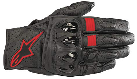 Motorradhandschuhe Alpinestars Celer V2 Gloves Black Red Fluo, Schwarz/Rot, S